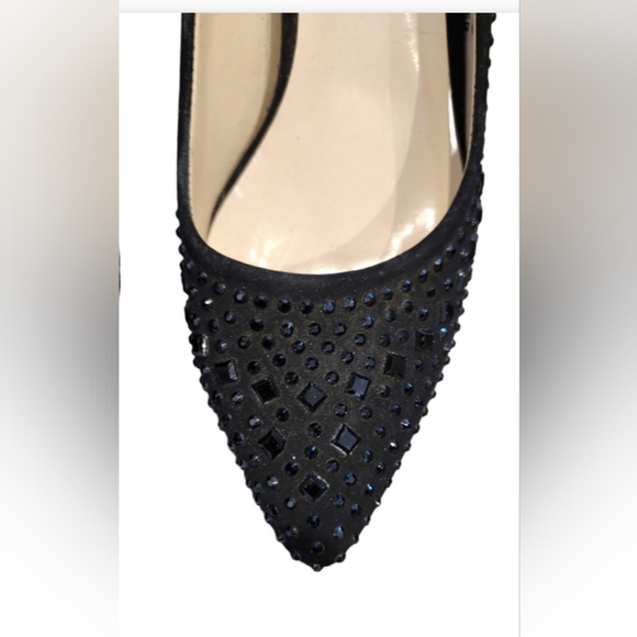 Black Rhinestone Kitten Heels - Picture 3 of 3